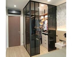 Элитные гардеробные с прозрачными дверями (стенками)