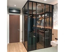 Элитные гардеробные с прозрачными дверями (стенками)